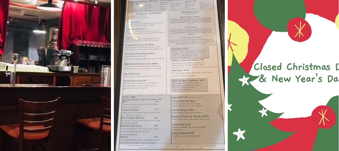 Big Four Cafe Menu