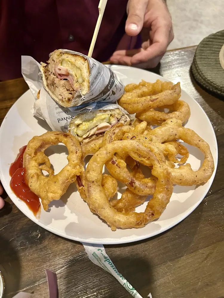 Cuban Sandwich & Onion Rings