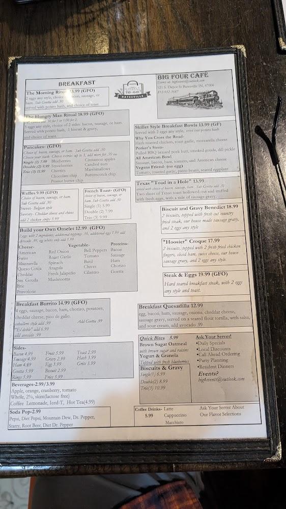 Big Four Cafe Menu image 2